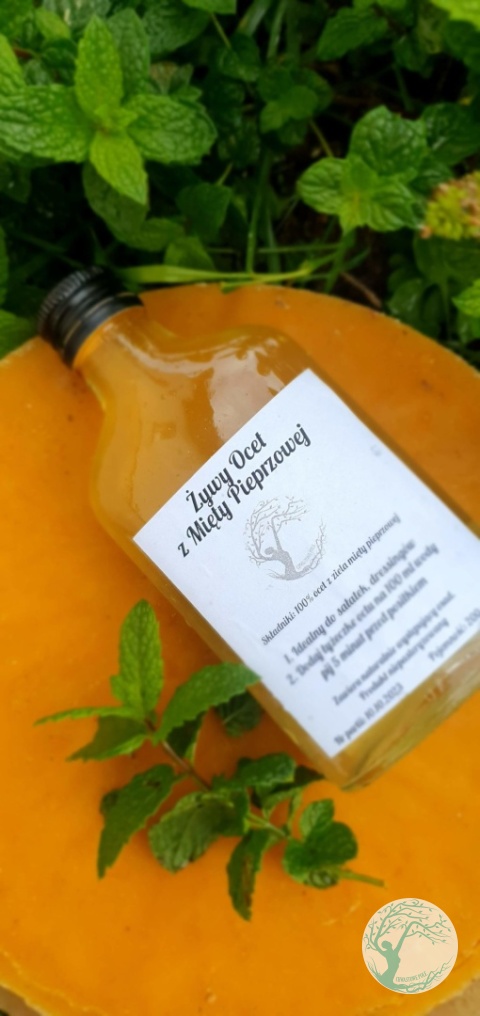 ŻYWY OCET Z MIĘTY PIEPRZOWEJ – 200 ml
