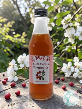 Królewska Kombucha z owoców dzikiej róży