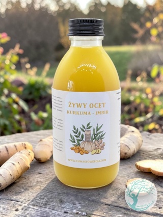 Żywy ocet kurkumowo - imbirowy